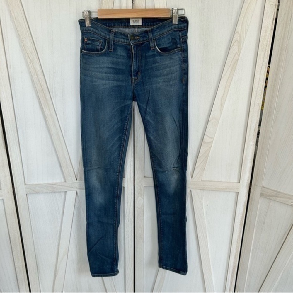 πHudson Gia Midrise skinny distressed wash jeans π 26 - Picture 3 of 13